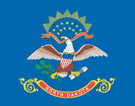 NORTH DAKOTA STATE FLAG - american, symbol, eagle, blue, us, state, flag