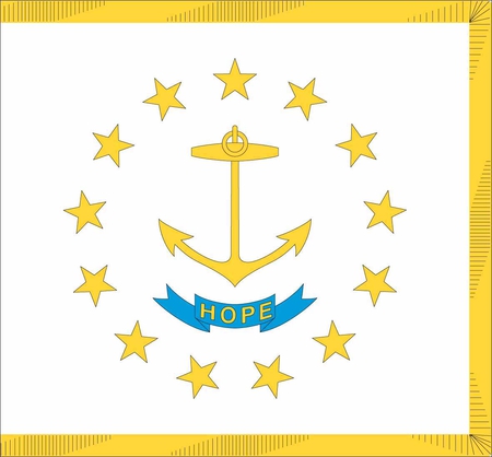 RHODE ISLAND STATE FLAG - white, stars, flag, symbol, yellow, state, american