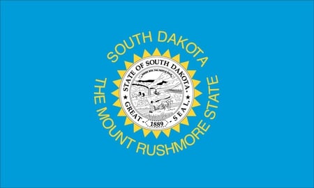 SOUTH DAKOTA STATE FALG - flag, symbol, state, blue, american, us