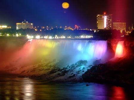 Niagara Falls - moon, nature, niagara, night, waterfalls, other