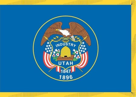 UTAH STATE FLAG - american, symbol, yellow, blue, state, flag