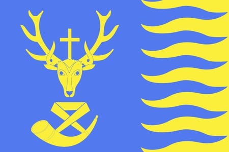 FLAG OF SAINT HUBERT, BELGIUM - flag, symbol, yellow, blue