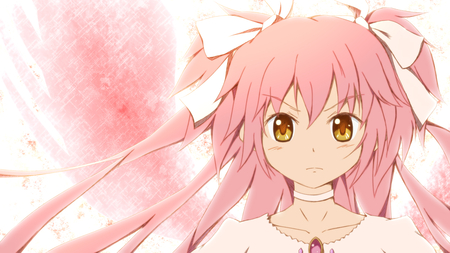 Goddess Madoka - mahou shoujo madoka magica, kaname madoka, goddess madoka, girl, ribbons, anime girl, kawai, cool, anime, cute, dress