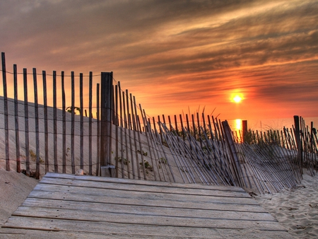 sandy sunset - nature, beach, sunset, sand