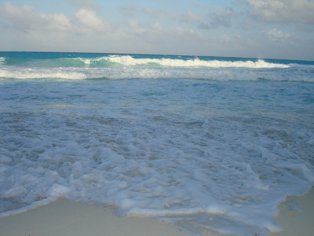 Beaches of Cancun with white sand  - cancun, beaches, sky, photography, waves, white, clouds, blue, sand