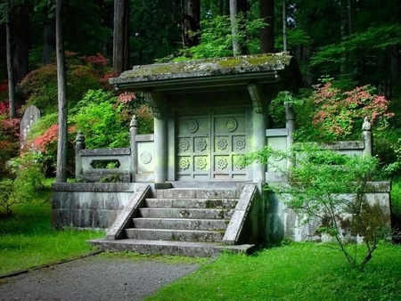 japanese garden - trees, garden, green, serene, japanese