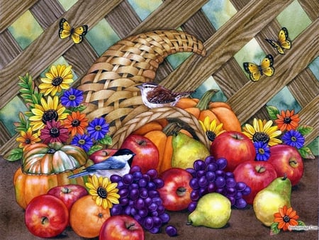 Fruit painting - fruit, art, apple, painting