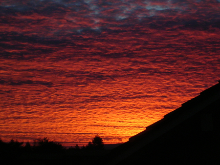 RED CLOUDS AT SUNRISE - sunrise, light, nature, sun