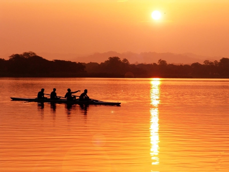 SUNRISE FISHING - nature, sunrise, sun, light