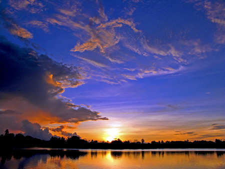 BLUE LIGHT SUNRISE - sunrise, light, nature, sun