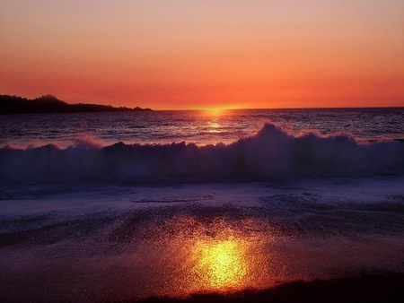 Reflection - sky, ocean, water, sun