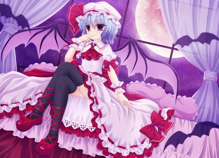 Touhou - red eyes, dress, blue hair, short hair