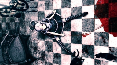 bloody lolita - blood, black, loli, cats