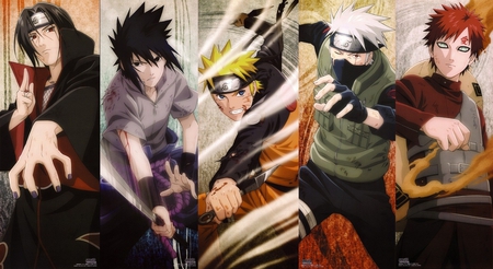 naruto - anime, walpeaper, naruto, team