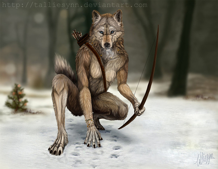 tracking the prey - bows, werewolves, wolves, trackers