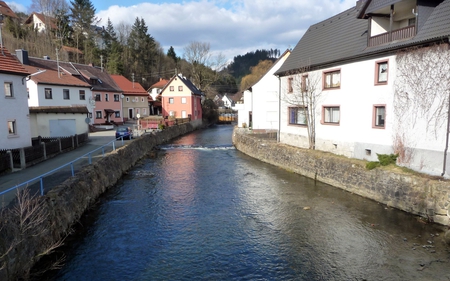 Steinwiesen,Germany - river, bavaria, germany, city, houses, architecture