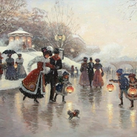 Skating - painting  by Christa Kieffer