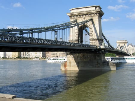 Chain bridge - danube, hungary, budapest, bridge