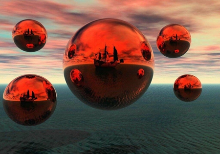 Digital Art - balls, art, abstract, red, digital