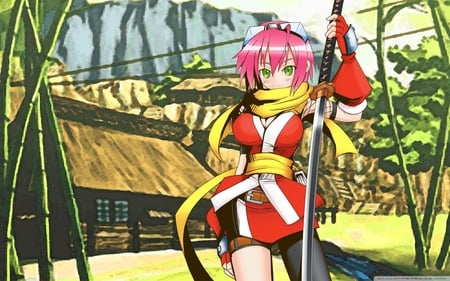 anime samurai girl - anime, sword, cute, girl