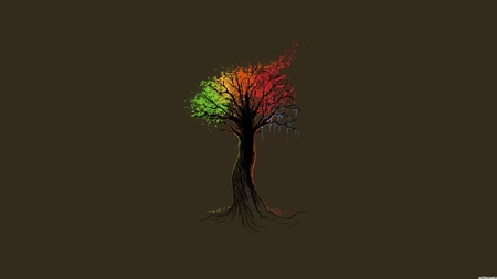 Seasons Tree - abstract, fantasy, digital art, seasons, 3d, tree