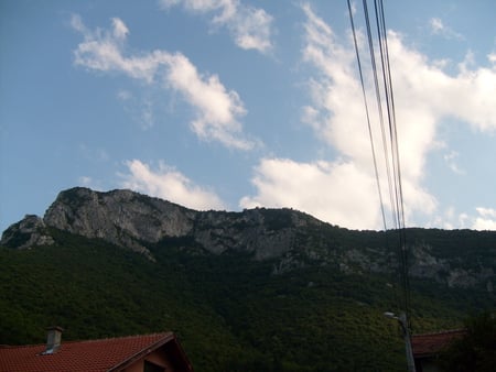 Mountain - clouds, house, trees, summer, photography, forest, photo, mountain, nature, roof, green, sky, bulgaria, rocks