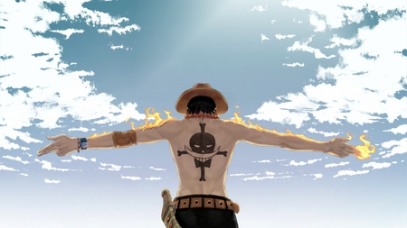 Portgas D. Ace - mera mera no mi, one piece, commander, portgas, 2nd division, whitebeard pirates, d, fire fist, ace