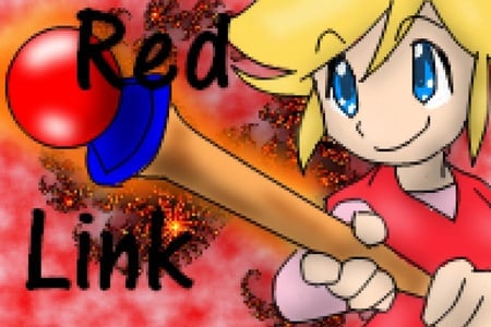 Red Link - link, staff, akira himekawa, zelda, rod, manga, fire, red, color, video games