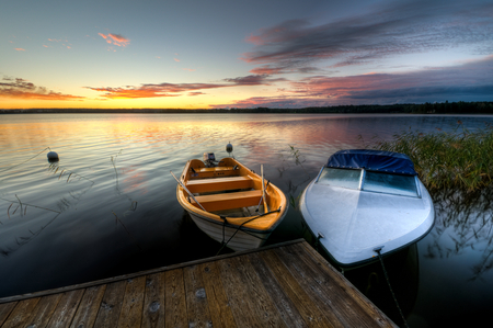 Sunset-HDR - nice, beauty, horizon, sky, beach, scooter, photography, panorama, water, sunset, view, pretty, reflection, cool, clouds, river, hdr, boat, lake, landscape, lovely, nature, beautiful, scenery, colors, sea