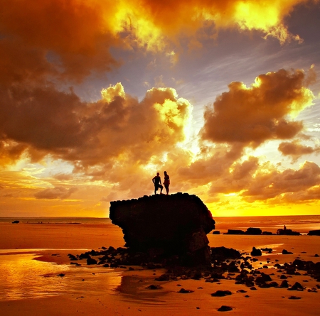 Beach - woman, nature, beach, man