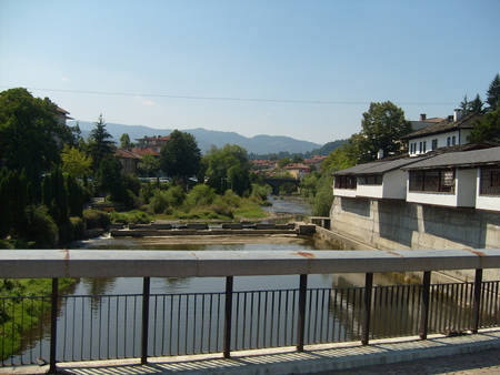 Troyan - nice, mountain, trees, photography, water, park, bulgaria, nature, town, pretty, river, architecture, green, house, photo, bridge