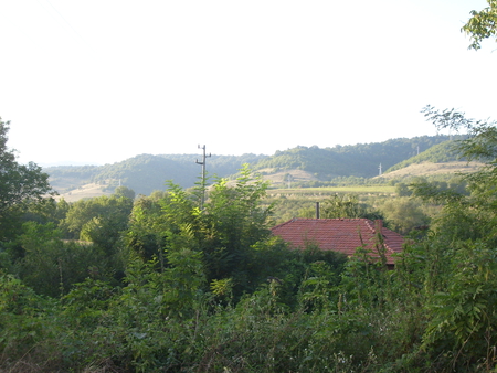 Village - house, trees, sunny, photography, photo, mountain, nature, roof, green, bulgaria