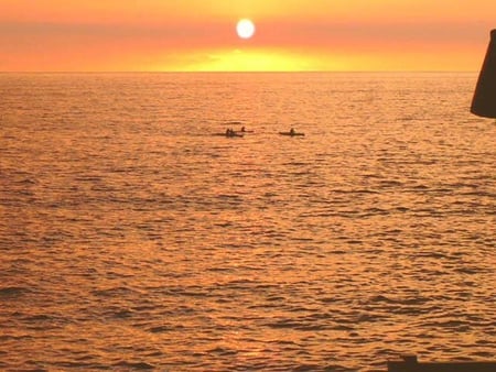 Sunset @ Kona, Hi - sunset, water, orange, pacific