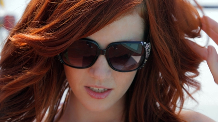 Elle - beautiful, photoshop, hair, redhead, gorgeous, woman, model, elle, sexy, sunglasses