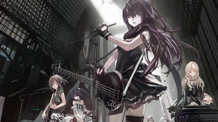 anime rock band - anime band, metal, anime music, guitar, rock