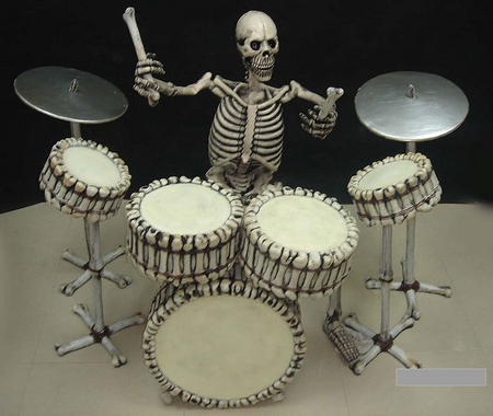 DEAD DRUMMER - scary, drummer, drums, music, band, fantasy, dead, cool, skeleton