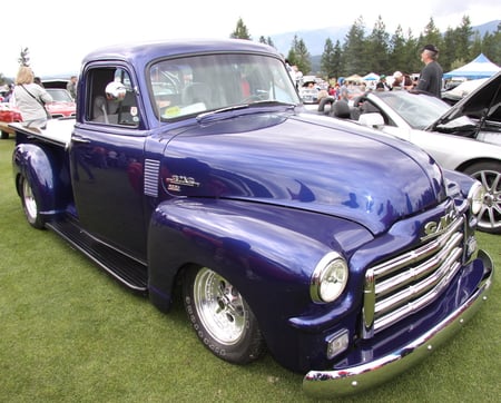 GMC truck in Radium Hot Springs car show 22 - truck, trees, purple, green, photography, gmc