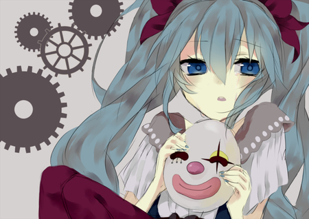 Karakuri Pierrot - karakuri pierrot, hatsune miku, clown, cute