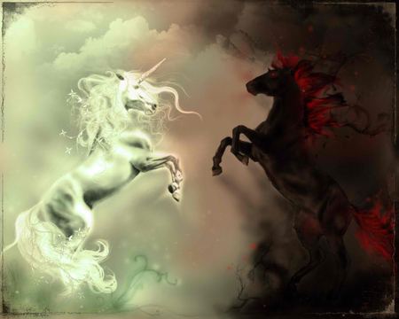 White And Black Unicorn Other Animals Background Wallpapers On