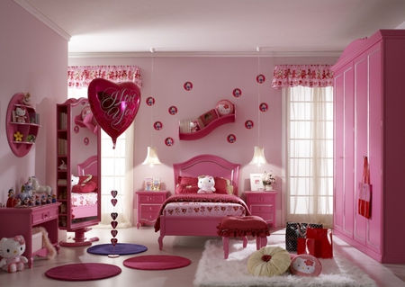 pink - room, girl, pink, fantastic