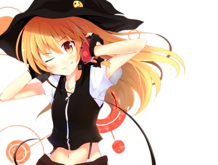 Kirisame Marisa - hat, anime, anime girl, girl, kawai, headphones, touhou, cute, kirisame marisa