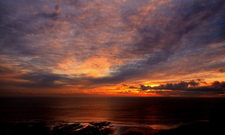 Sunset - skies, beach, sunset, dark