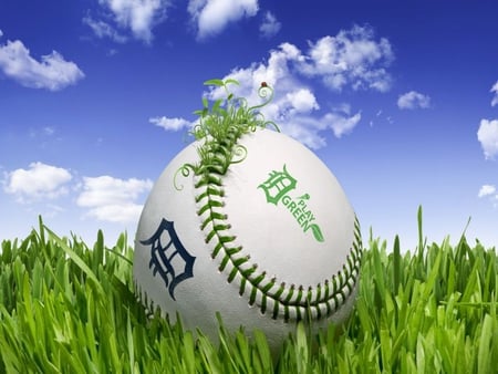 go green - green, baseball, ball, base