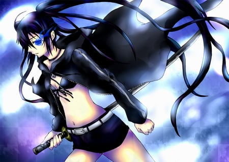 Black Rock Shooter - cute, girl, twin tail, katana