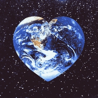 Love earth heart in space