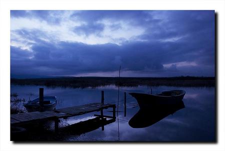 blue evening - turkey, nature, blue, boat