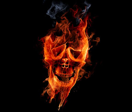 Skull fire - skull, fire