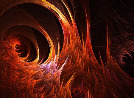 Fire - red, fractals, flame, fractal, rise