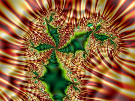 Flaming Cactus - center, lines, fractals, fractal, green