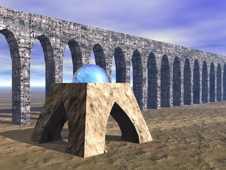 Aqueduct of Dreams - globe, desert, aqueduct